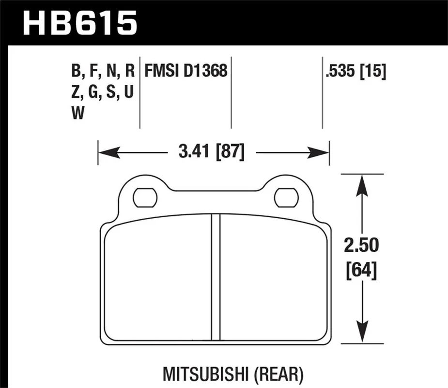 Hawk Performance HB615G.535 Disc Brake Pad Fits 08-14 Lancer Weekend Sale