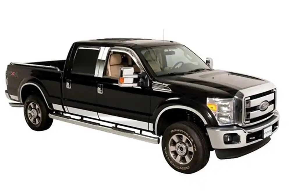 Authentic Putco 11-16 Ford SuperDuty - Super Cab 8ft Long Box - 12pcs - 6.25in Wide SS Rocker Panels