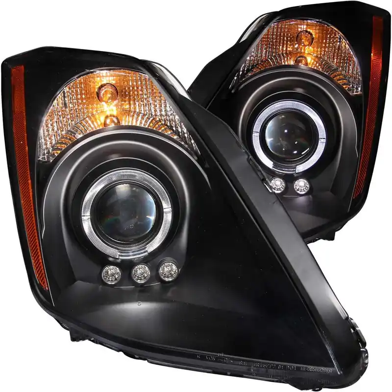 ANZO 2003-2005 Nissan 350Z Projector Headlights w/ Halo Black Fast Shipping