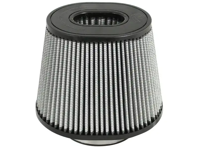 Bulk Order aFe Power Magnum FLOW Pro DRY S Air Filter Element - 9 x 7-1/2" Base Diameter - 6-3/4 x 5-1/2" Top Diameter - 7" Tall - 5" Flange - Synthetic - White