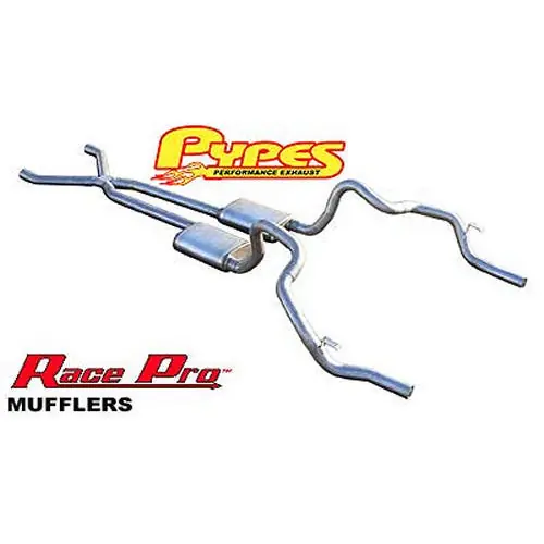 Pypes Race Pro X-Pipe System Exhaust System Header Back 2-1/2" Diameter 2-1/2" Tips - Stainless Cheap
