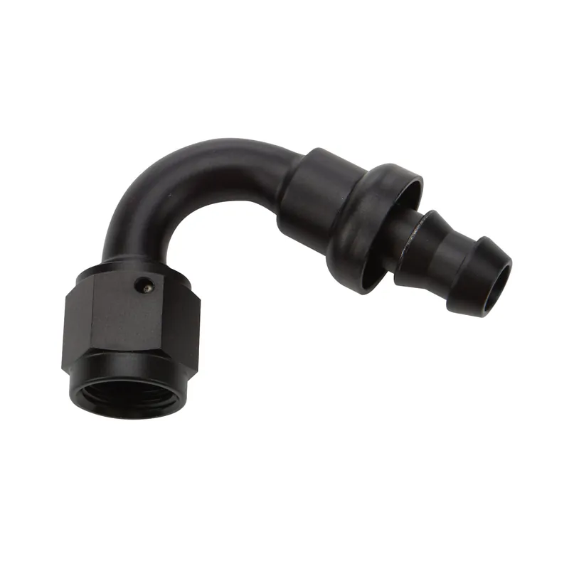 Deal Allstar Performance Pushlock Hose End - Black - 120 Deg Elbow -12 AN