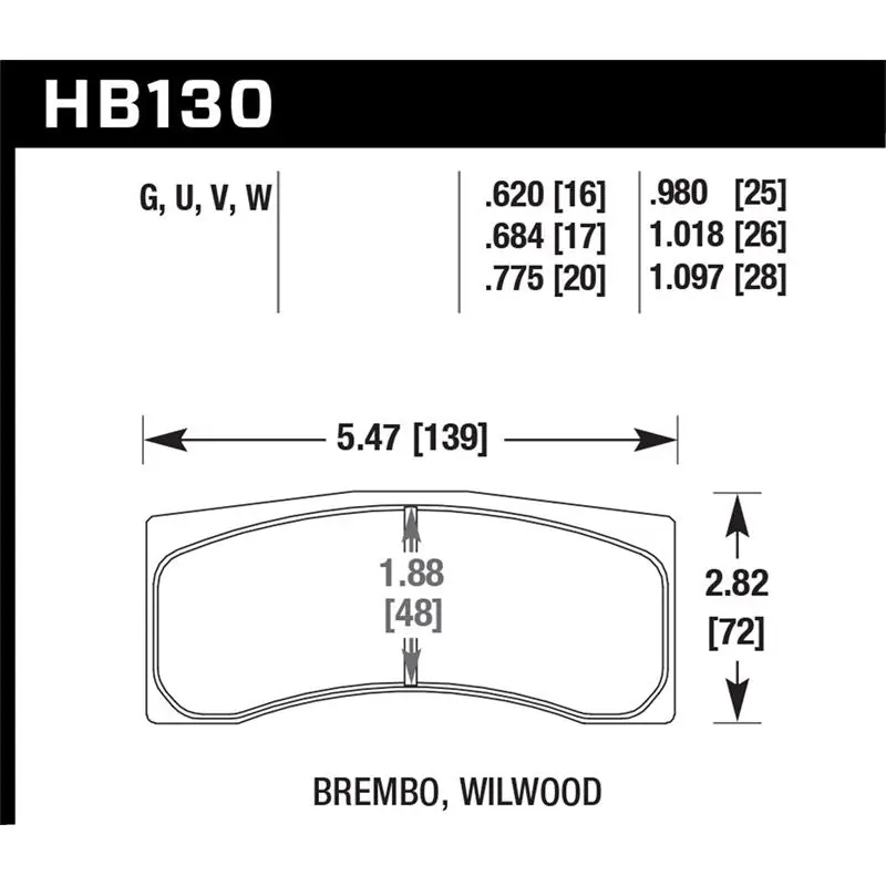 Budget Hawk Performance DTC-70 Disc Brake Pad (HB130U.980)