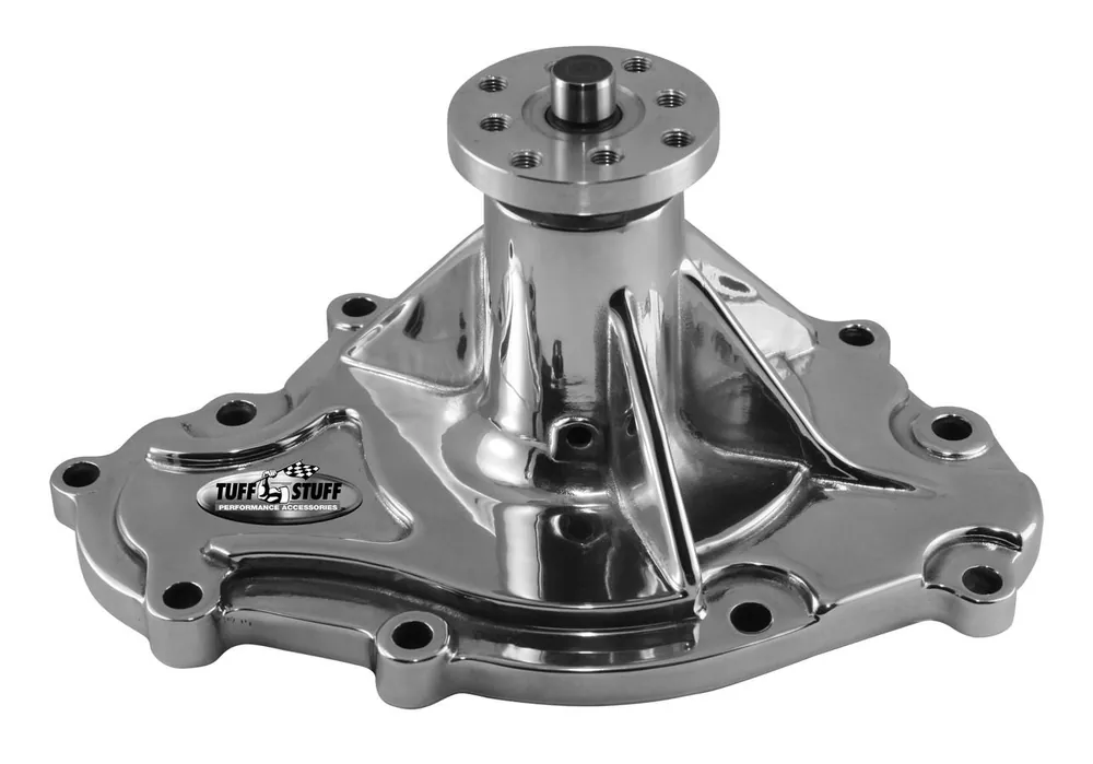 Weekend Sale Tuff Stuff Performance Platinum SuperCool Aluminum Water Pump - Chrome - Pontiac V8