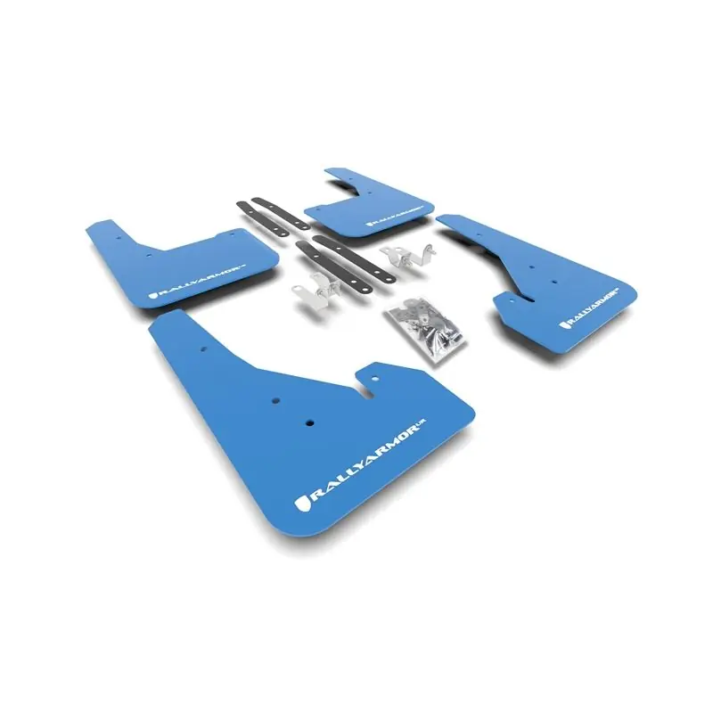 Crafted Rally Armor Blue Mud Flap/White Logo for 2019-2021 Toyota Corolla (MF67-UR-BL/WH)