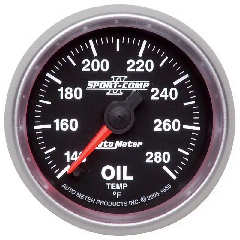 Price Cut AutoMeter Sport-Comp II 52mm Full Sweep Electronic 140-280 Deg. F Oil Temprature Gauge (3656)