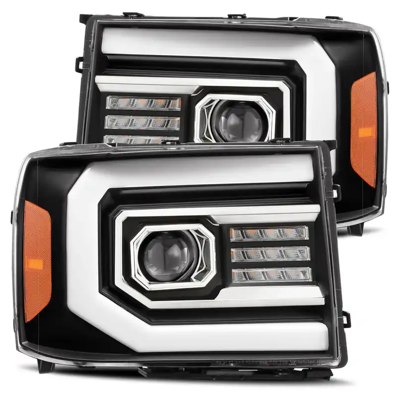 Viral 07-13 GMC Sierra PRO-Series Halogen Projector Headlights Black