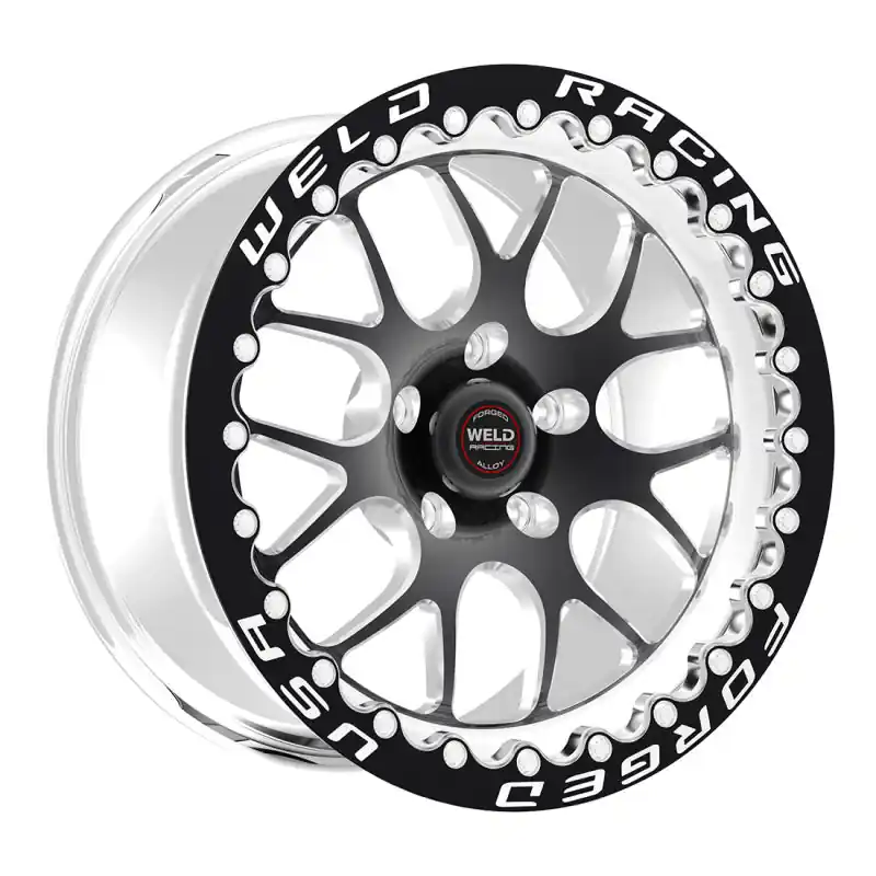Weld S77 17x9 / 5x4.75 BP / 6.8in. BS Black Wheel (Medium Pad) - Black Single Beadlock MT Original
