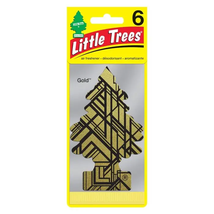 Secure Checkout Little Trees Gold Air Freshener for Car and Home - 6 pack