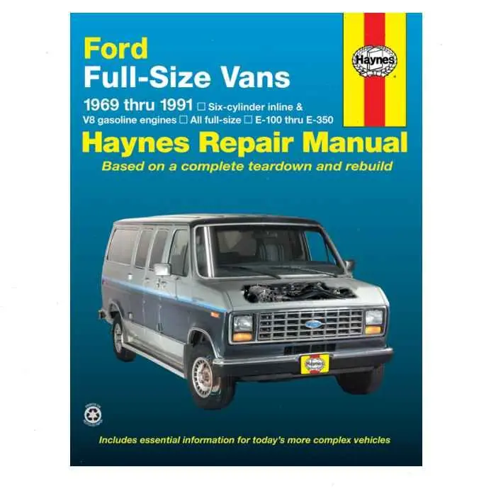 Must Have Haynes Repair Manual for 1975-1991 Ford E-350 Econoline