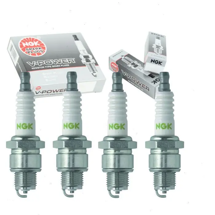 Professional Grade 4 pc NGK V-Power 4838 (BP8H-N-10) Spark Plugs for 33-816737B 2 33-816737Q 827M L76V Ignition Wire Secondary