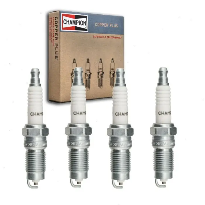 Brand New 2000-2004 Ford Focus 2.0L L4 4 pc Champion Copper Plus Spark Plugs - Ignition Wire Secondary
