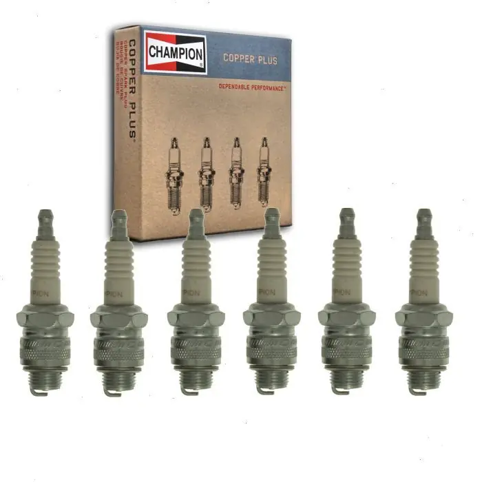 1947 GMC EC280 3.7L L6 6 pc Champion Copper Plus Spark Plugs - Ignition Wire Secondary Premium
