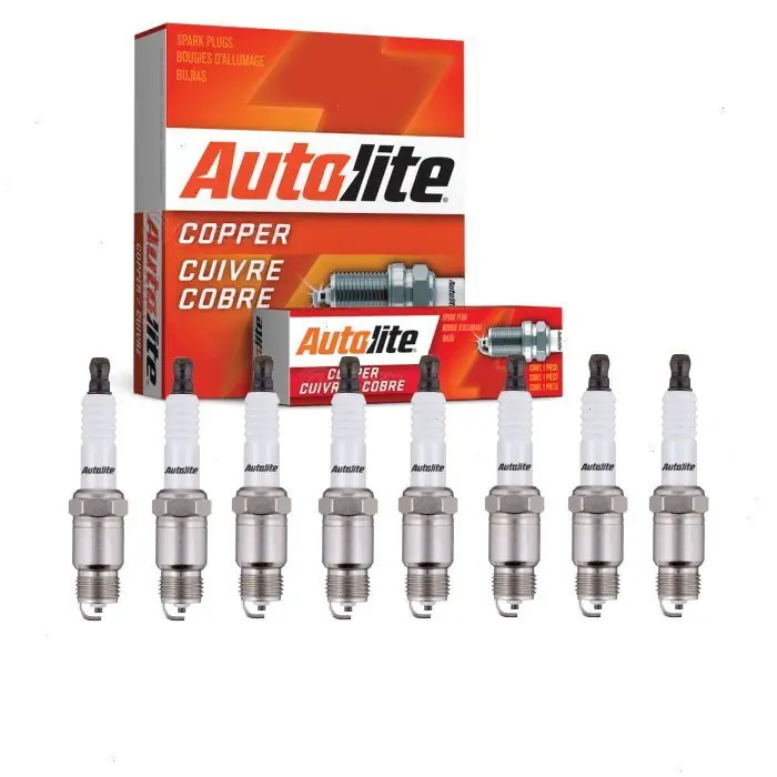 Crafted 1971-1977 Pontiac Ventura 5.0L 5.7L V8 8 pc Autolite Copper Core Spark Plugs - Ignition Wire
