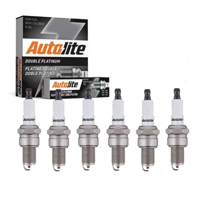 1967-1969 Pontiac Firebird 3.8L 4.1L L6 6 pc Autolite Double Platinum Spark Plugs - Ignition Wire Best Choice