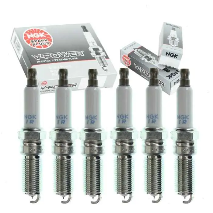 Genuine 2001-2003 Chrysler Voyager 3.3L V6 6 pc NGK V-Power Spark Plugs - Ignition Wire Secondary