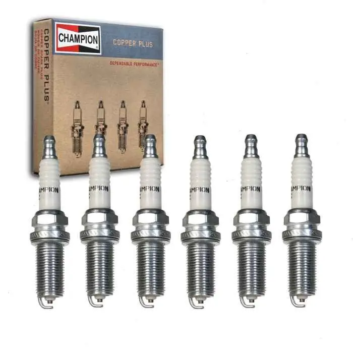 Limited Time 2008-2015 Volvo XC70 3.0L 3.2L L6 6 pc Champion Copper Plus Spark Plugs - Ignition Secondary