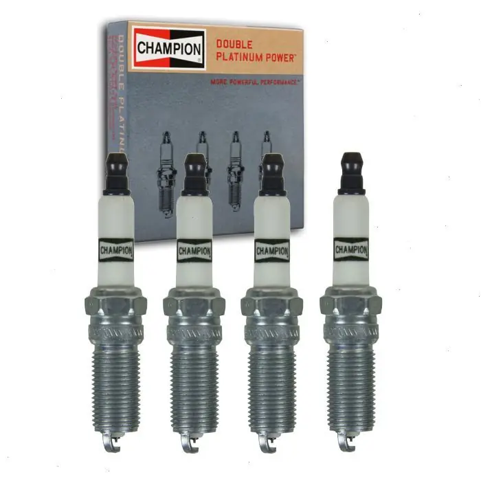 2012-2020 Ford Explorer 2.0L 2.3L L4 4 pc Champion Double Platinum Spark Plugs - Ignition Wire Free Returns