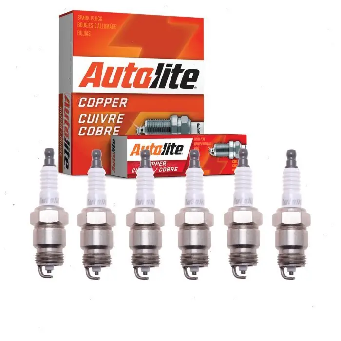 1975-1986 Ford F-150 4.9L L6 6 pc Autolite Copper Core Spark Plugs - Ignition Wire Secondary Certified