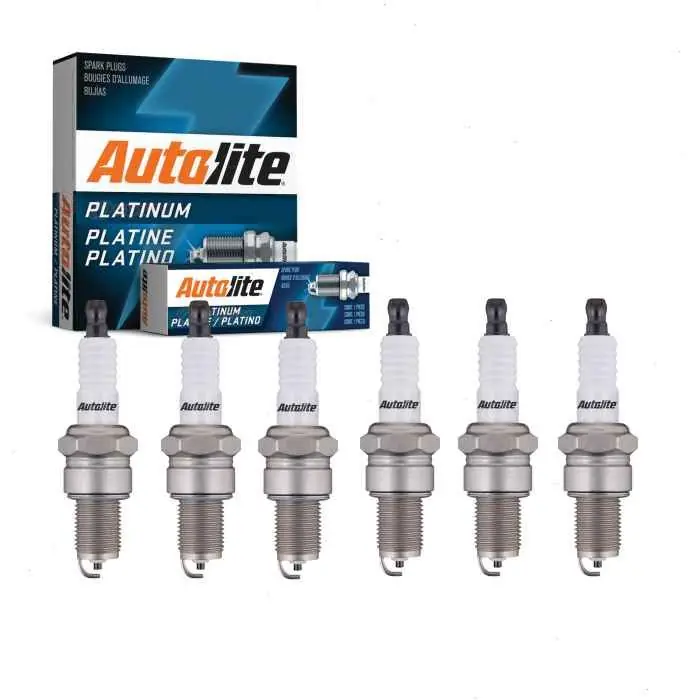1967-1970 Fargo A108 Van 2.8L 3.2L 3.7L L6 6 pc Autolite Platinum Spark Plugs - Ignition Wire Authentic